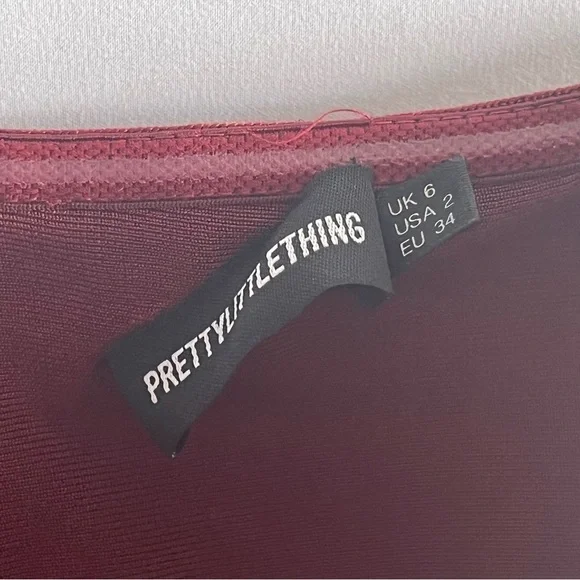 Women's NWOT Pretty Little Think Dark Red Strapless Cocktail Dress - Picture 10 of 10